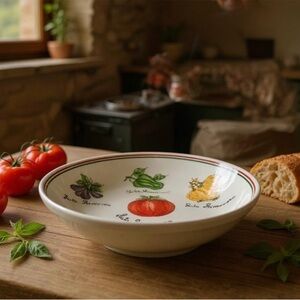 Certified International 13” Pasta  Primavera Vegetables Serving Bowl Portugal